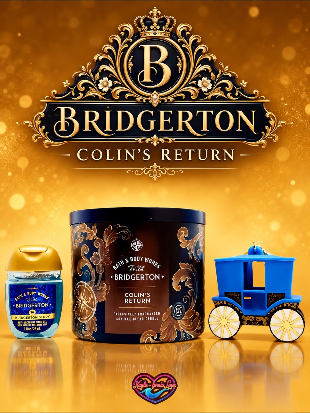 BBW Bridgerton Colin’s Return Candle Carriage PocketBac Holder 3pc